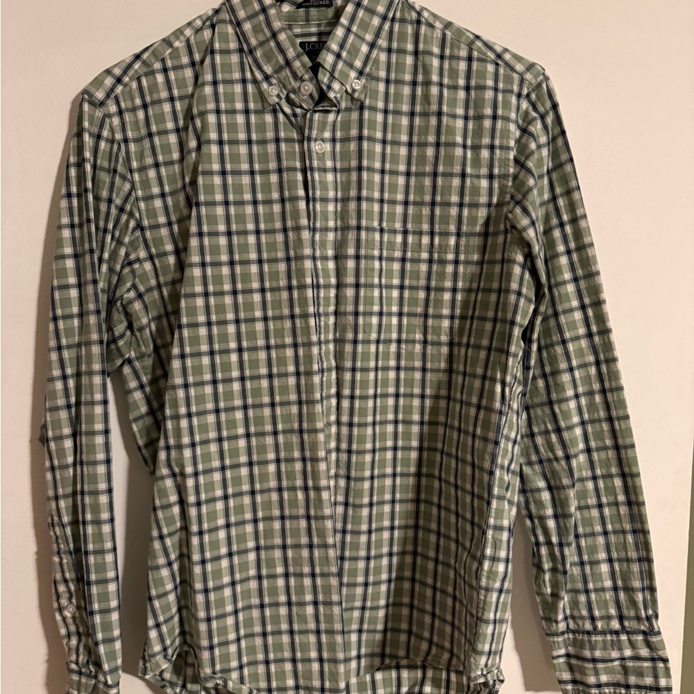 J. Crew Casual Green Plaid Button Down Shirt
